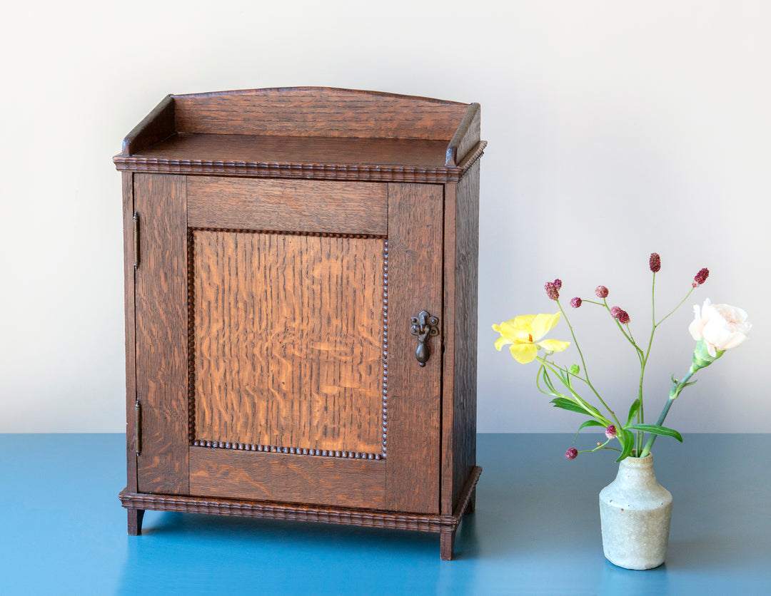 Dutch Oak Wooden Wall Cabinet, Art Deco