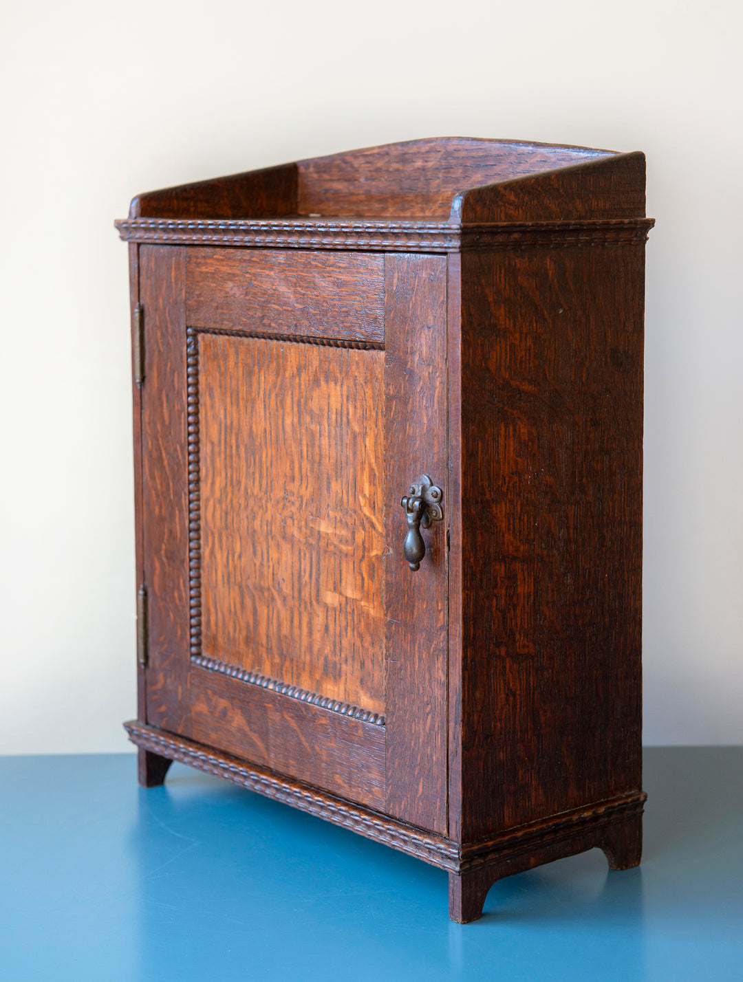 Dutch Oak Wooden Wall Cabinet, Art Deco