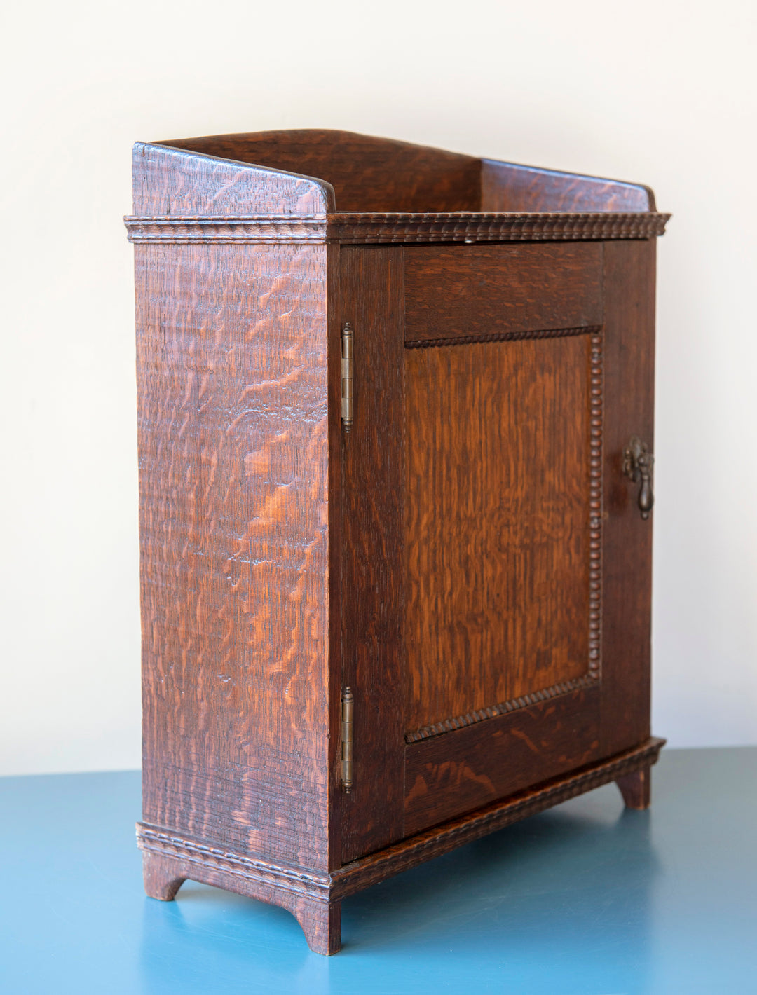 Dutch Oak Wooden Wall Cabinet, Art Deco