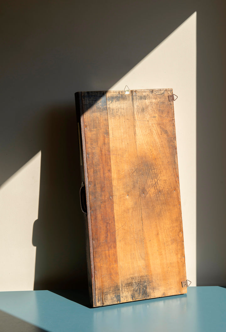 Antique Wooden Printers Tray With Metal Handle