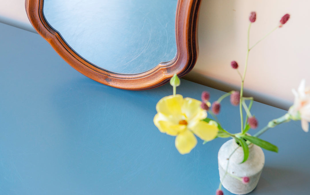 Belgian Mirror With Scalloped Wooden Frame, 1960s