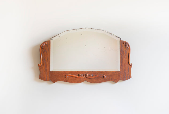 Art Deco Wooden Mirror With Beveled Glass