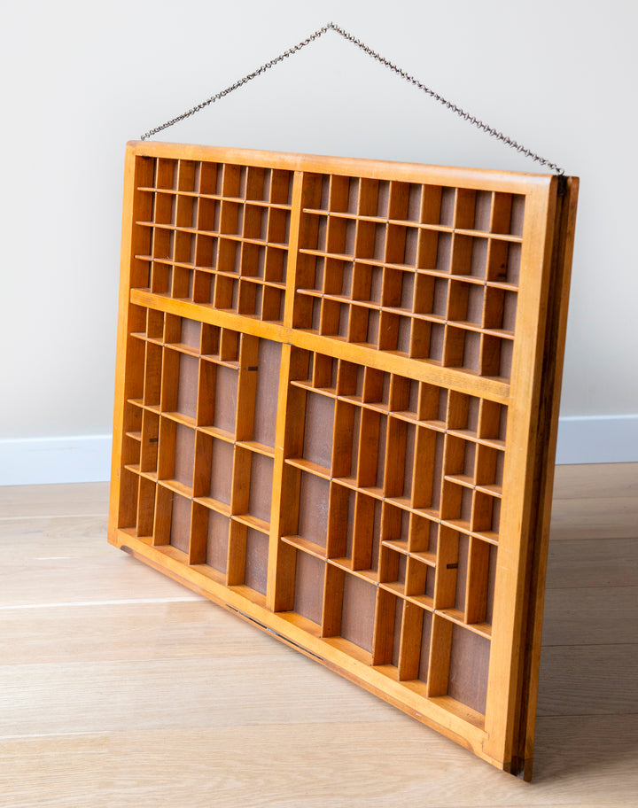 Large Wooden Printers Tray With Hanging Chain