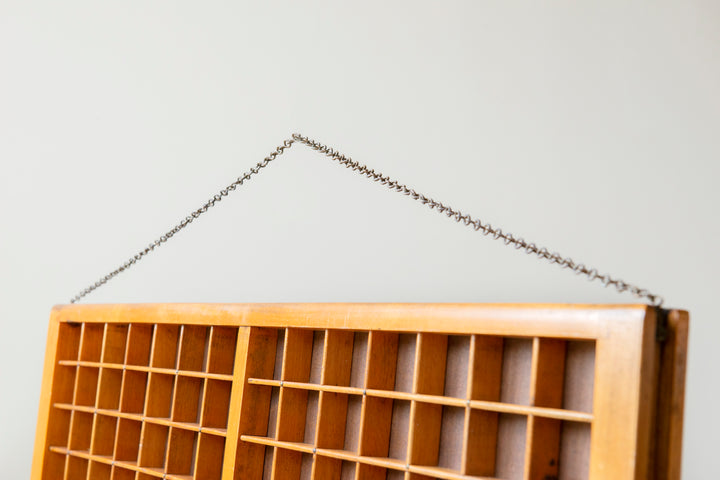 Large Wooden Printers Tray With Hanging Chain