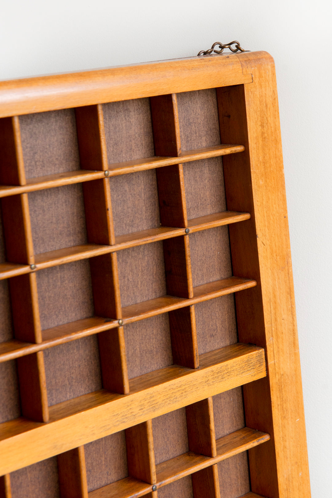 Large Wooden Printers Tray With Hanging Chain