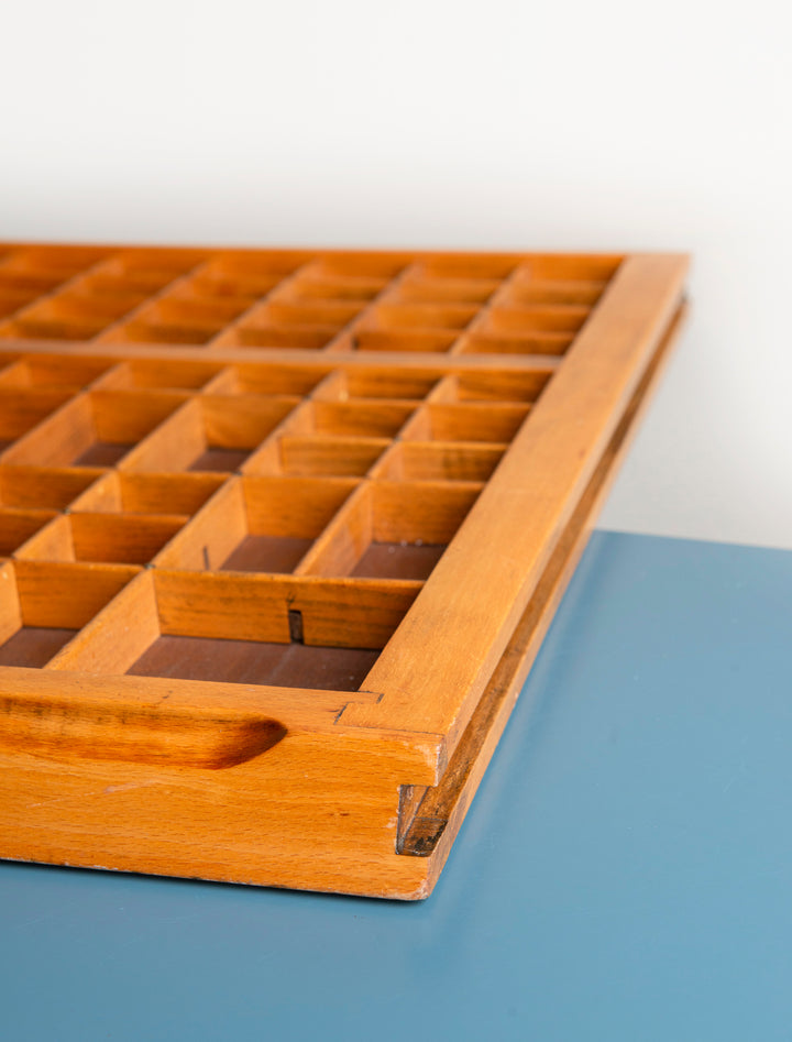 Large Wooden Printers Tray With Hanging Chain