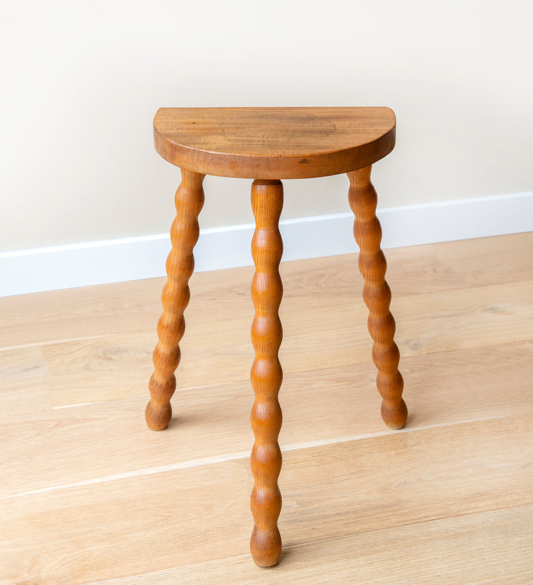 French Bobbin Milking Stool, Half Moon Table