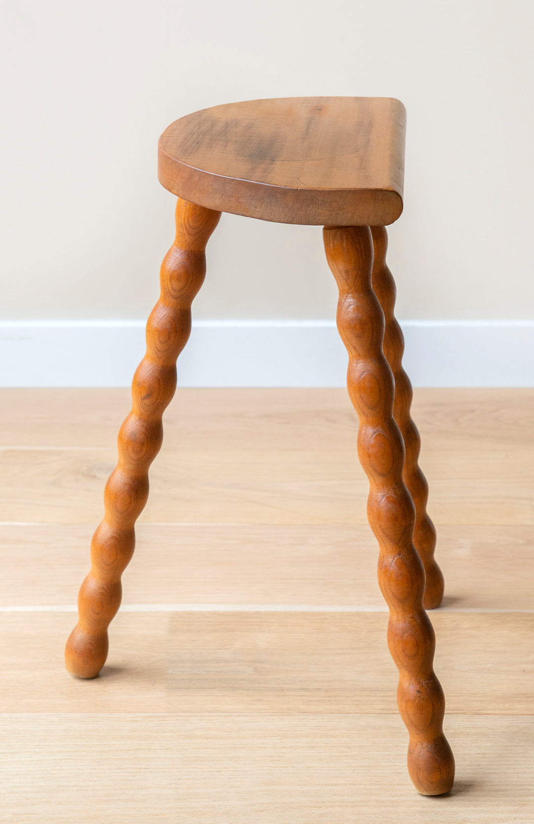 French Bobbin Milking Stool, Half Moon Table