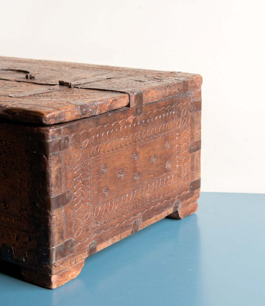 Antique Hand Carved Indian Wedding Chest