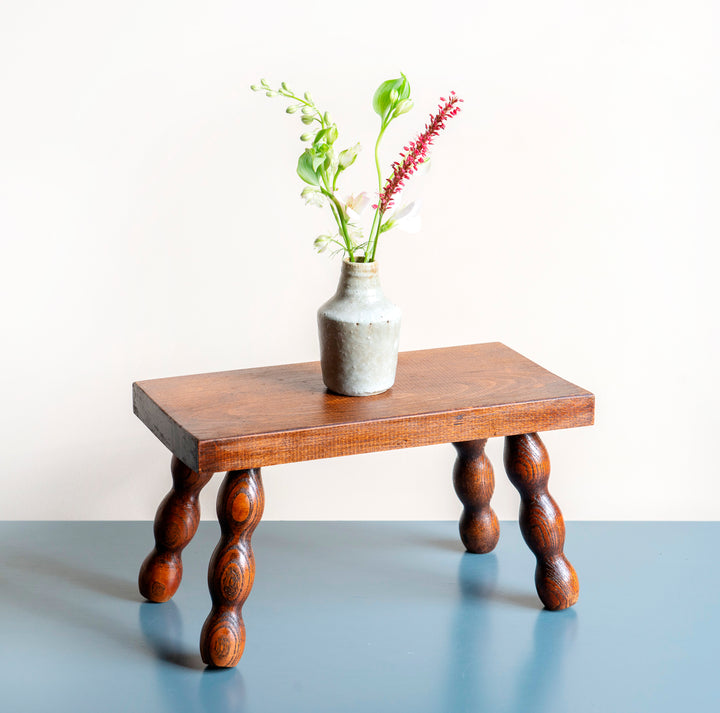 Small Antique Bobbin Stool, Made In France