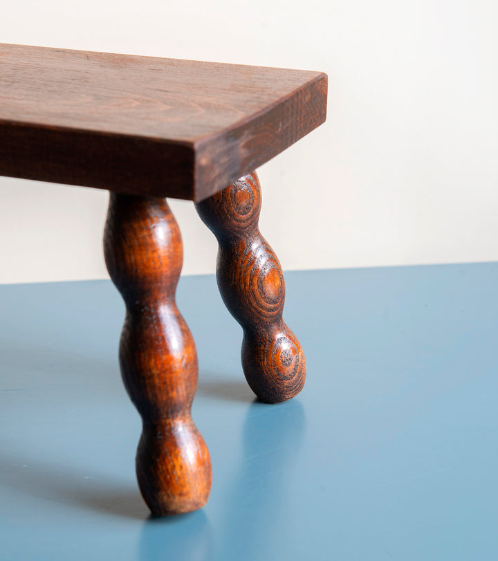 Small Antique Bobbin Stool, Made In France