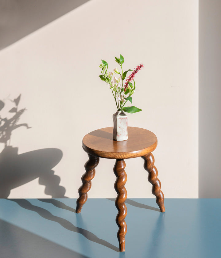 Small Barley Twist Milking Stool, French Side Table