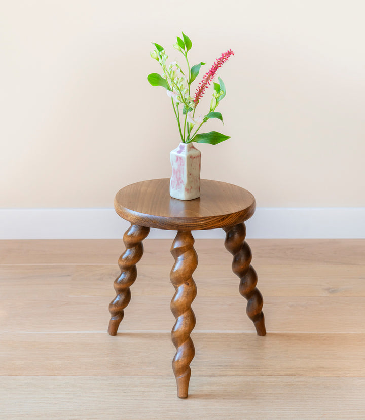 Small Barley Twist Milking Stool, French Side Table