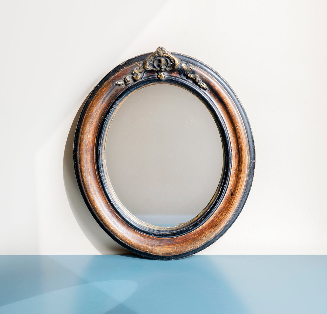 Oval Antique French Mirror, 19th Century