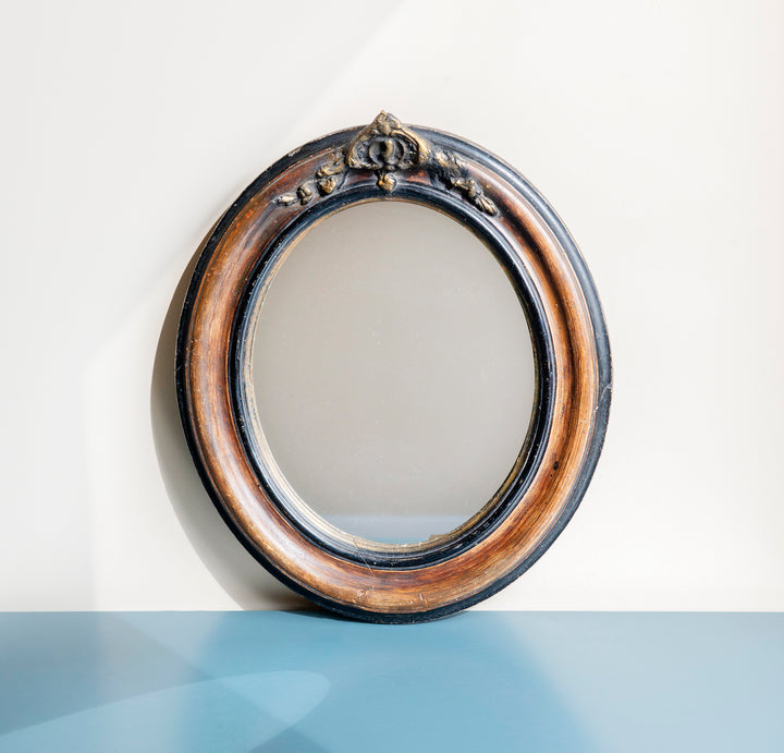 Oval Antique French Mirror, 19th Century