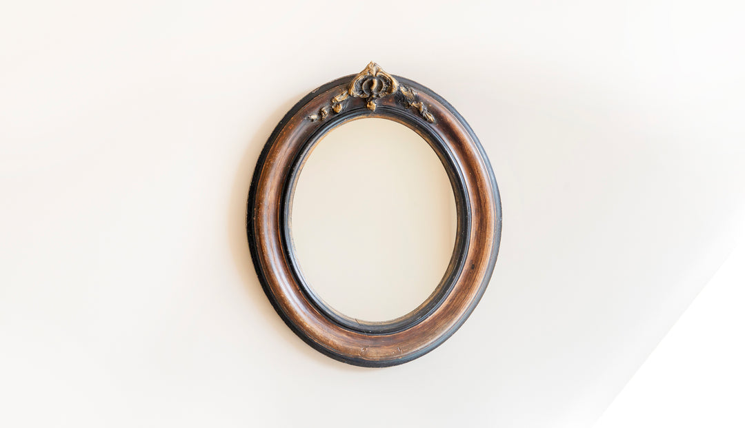 Oval Antique French Mirror, 19th Century