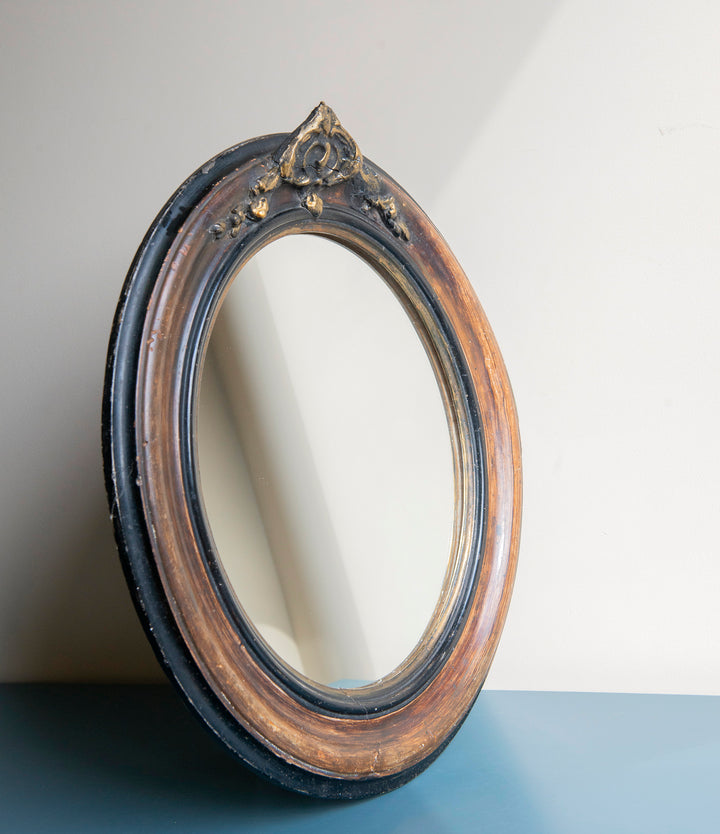 Oval Antique French Mirror, 19th Century