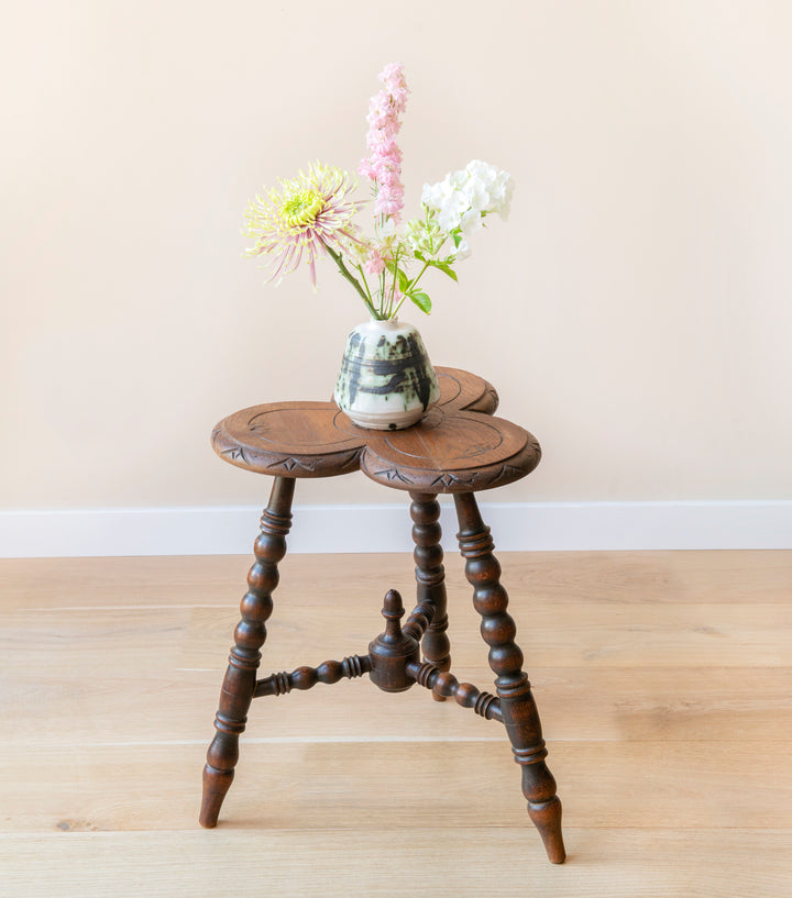 Antique Clover Table With Bobbin Legs, 19th Century