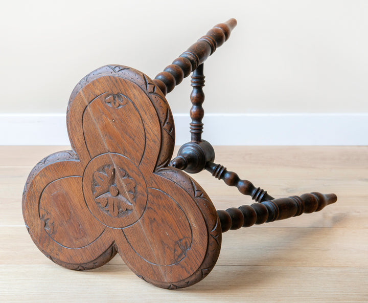 Antique Clover Table With Bobbin Legs, 19th Century