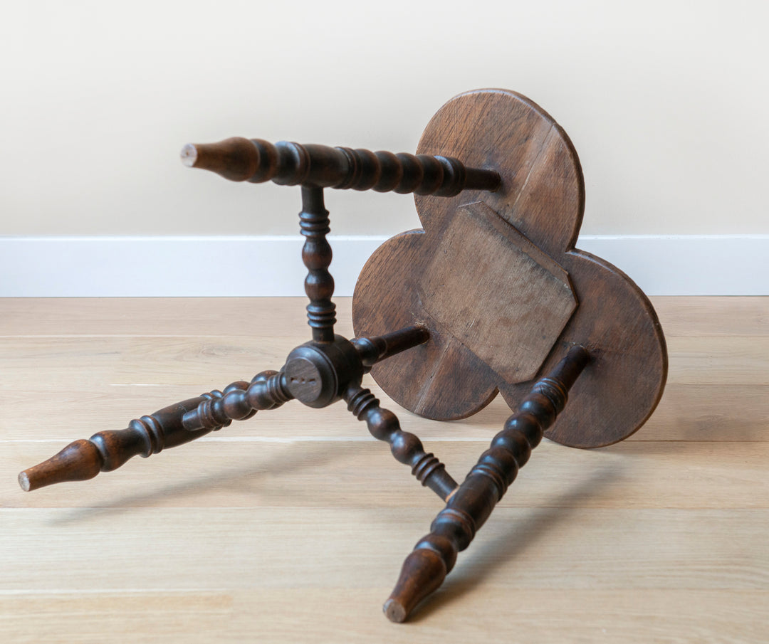 Antique Clover Table With Bobbin Legs, 19th Century