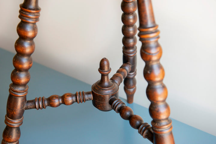 Antique Clover Table With Bobbin Legs, 19th Century