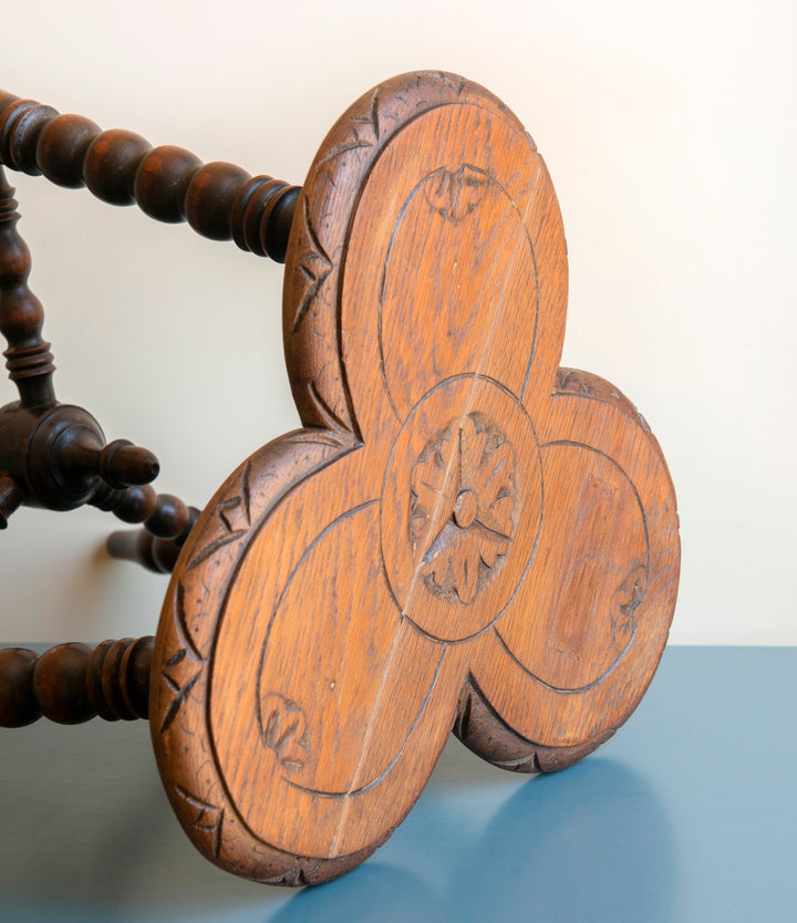 Antique Clover Table With Bobbin Legs, 19th Century