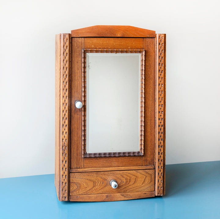 Antique French Apothecary Cabinet With Drawer, 1900s