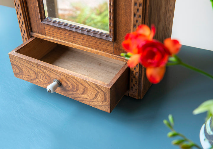 Antique French Apothecary Cabinet With Drawer, 1900s