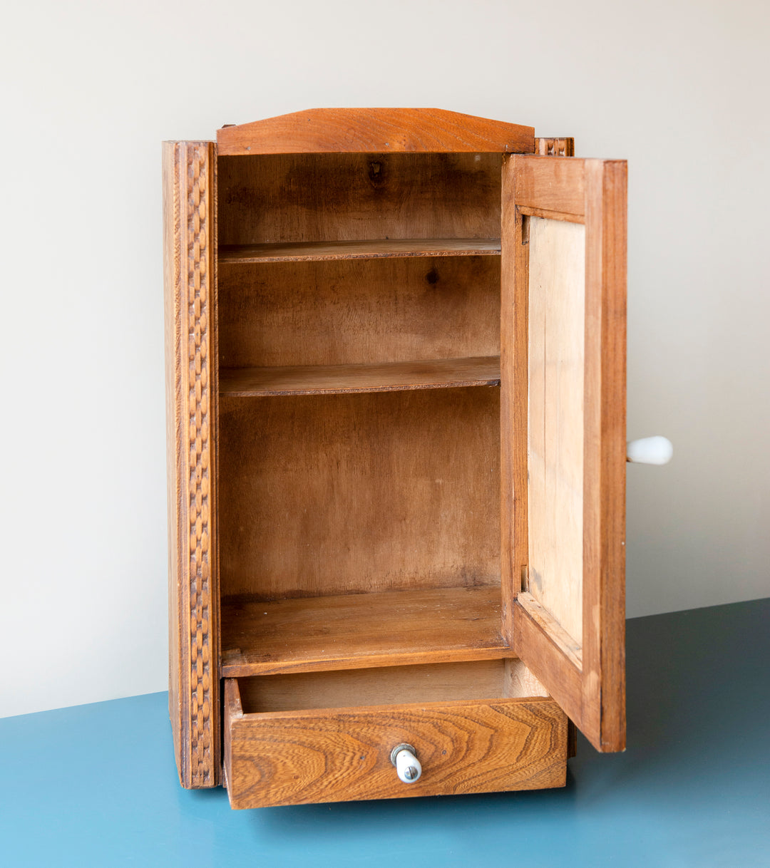 Antique French Apothecary Cabinet With Drawer, 1900s