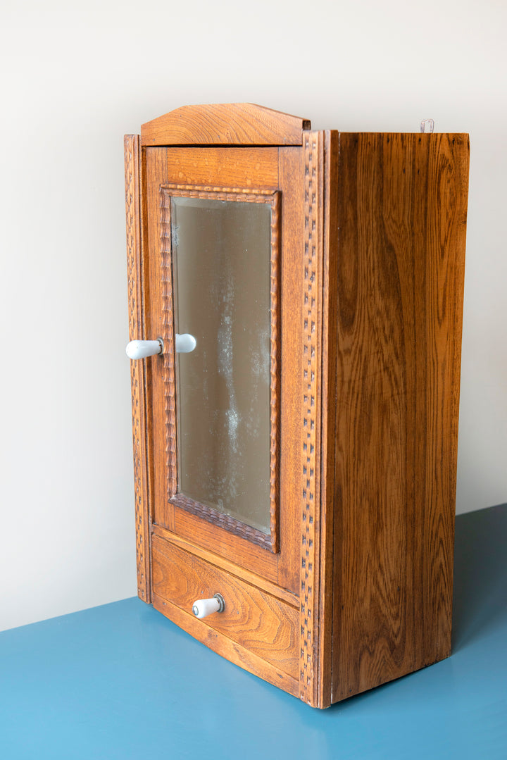 Antique French Apothecary Cabinet With Drawer, 1900s