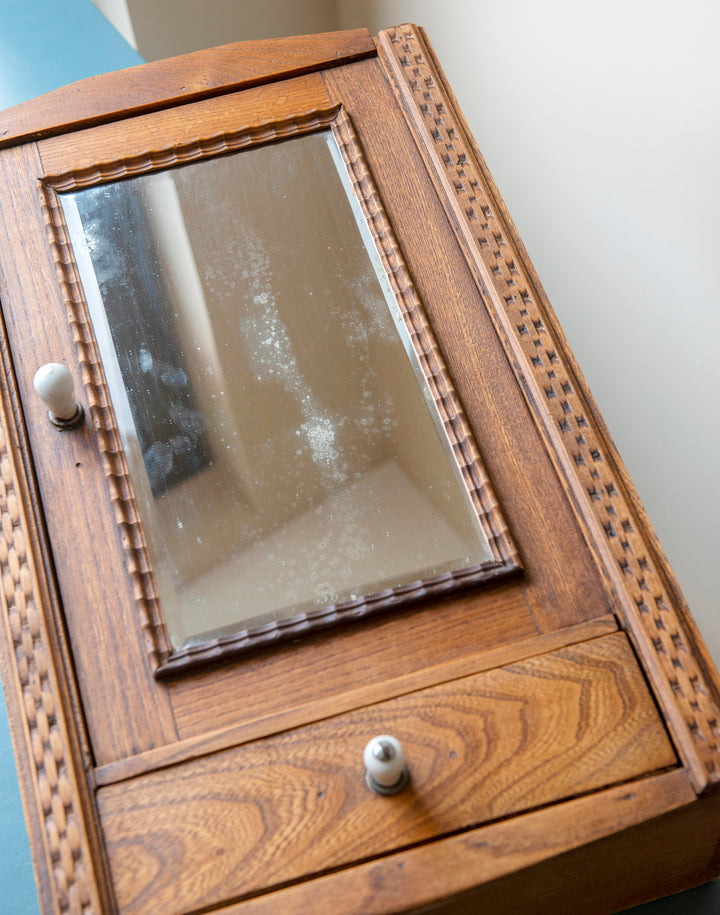 Antique French Apothecary Cabinet With Drawer, 1900s