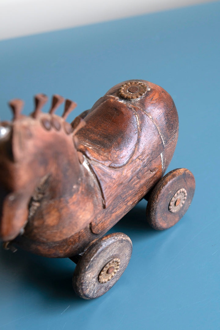 Antique Indian Horse On Wheels, Wooden Spice Box