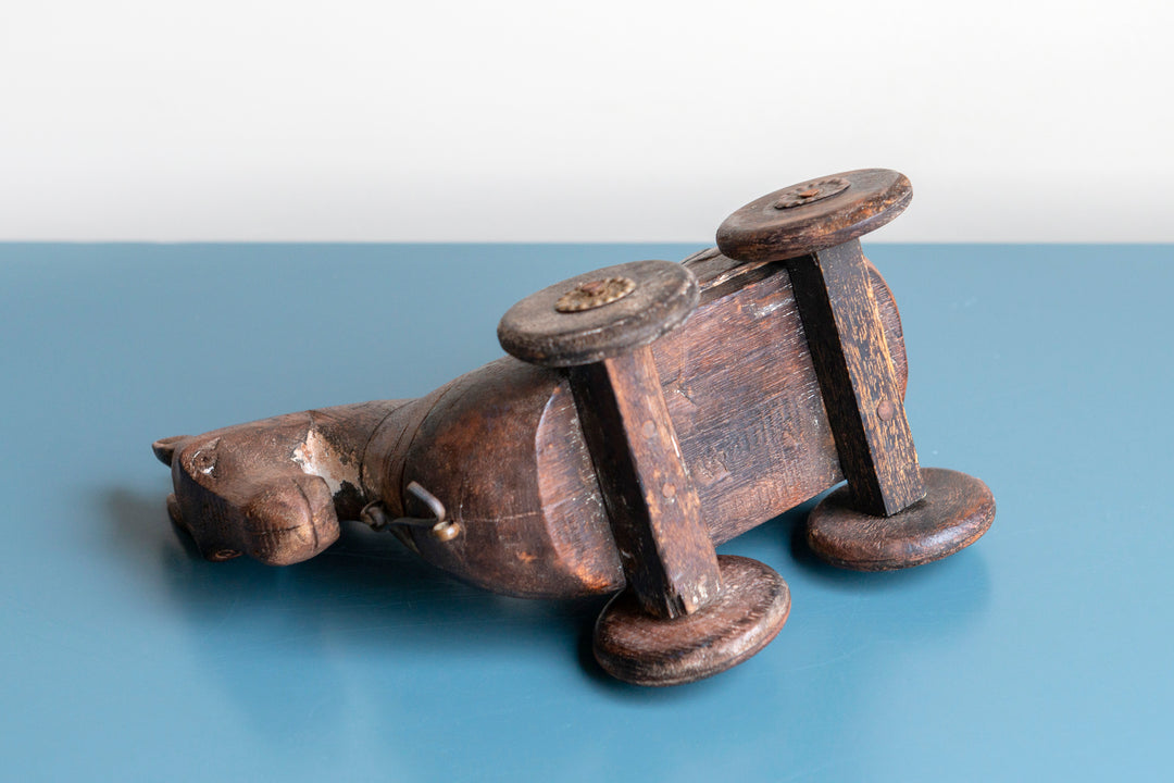 Antique Indian Horse On Wheels, Wooden Spice Box