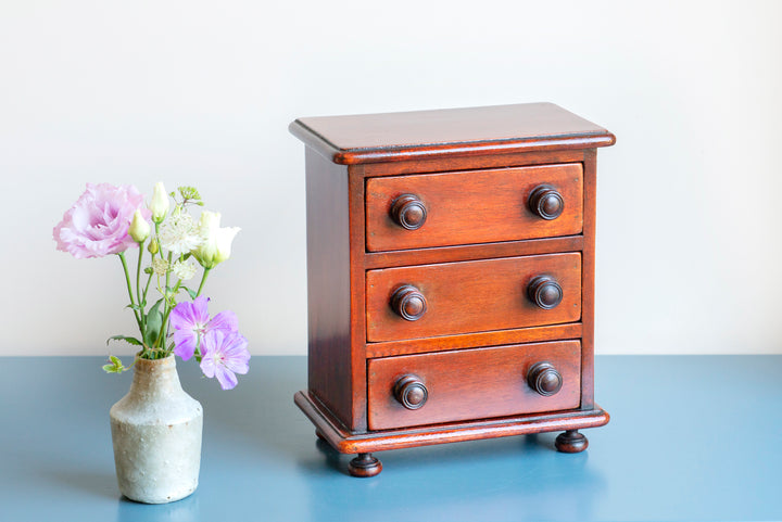 Small Mahogany Cabinet With Three Drawers, 1900s