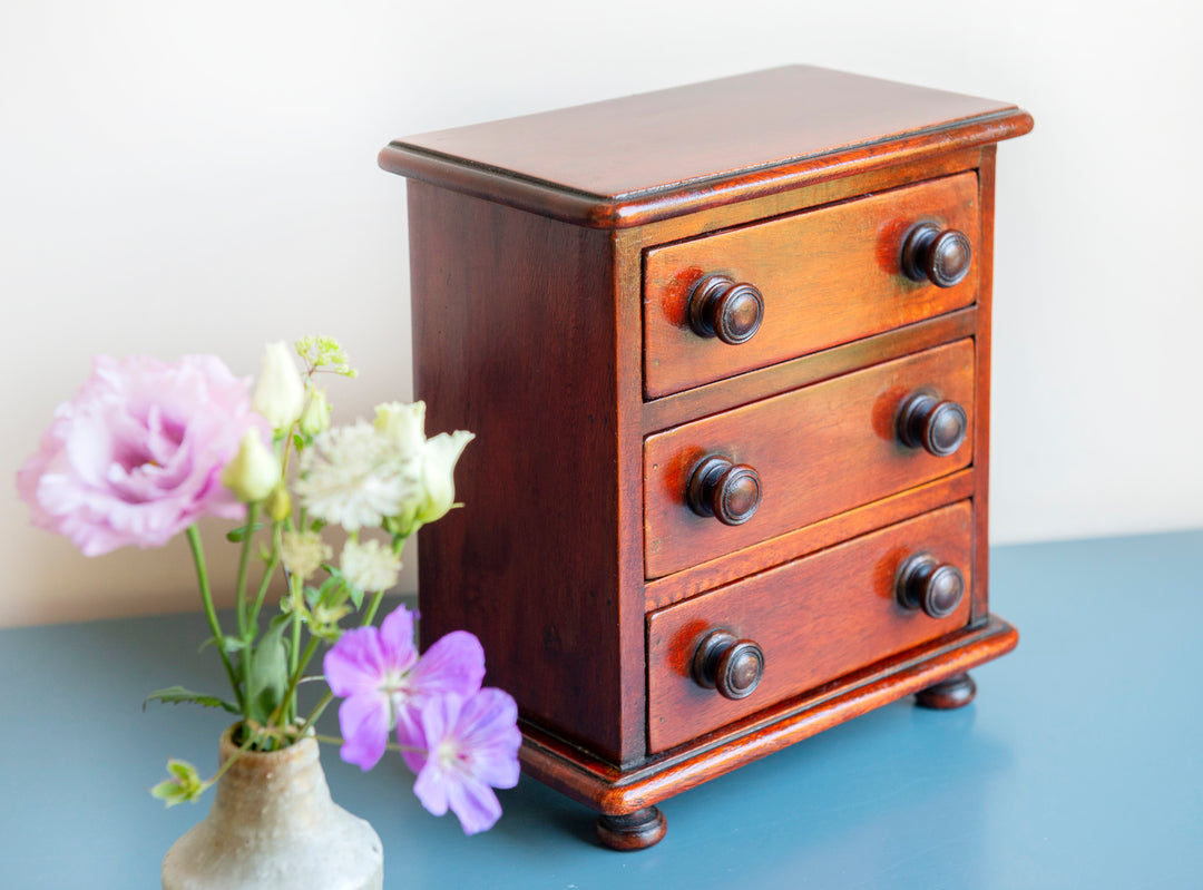 Small Mahogany Cabinet With Three Drawers, 1900s