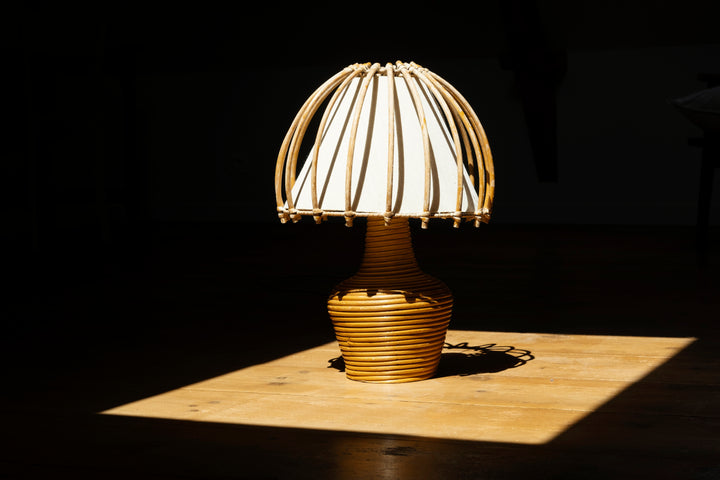 Large Bamboo Lamp by Louis Sognot, 1950s Design