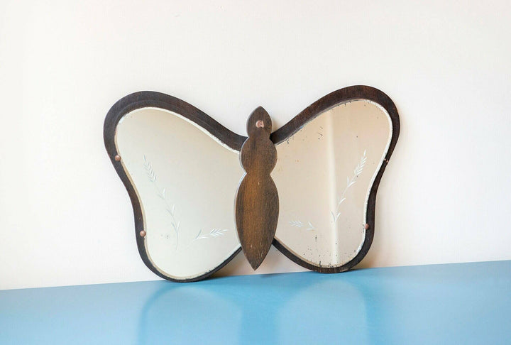 Art Deco Butterfly Shaped Mirror With Hook