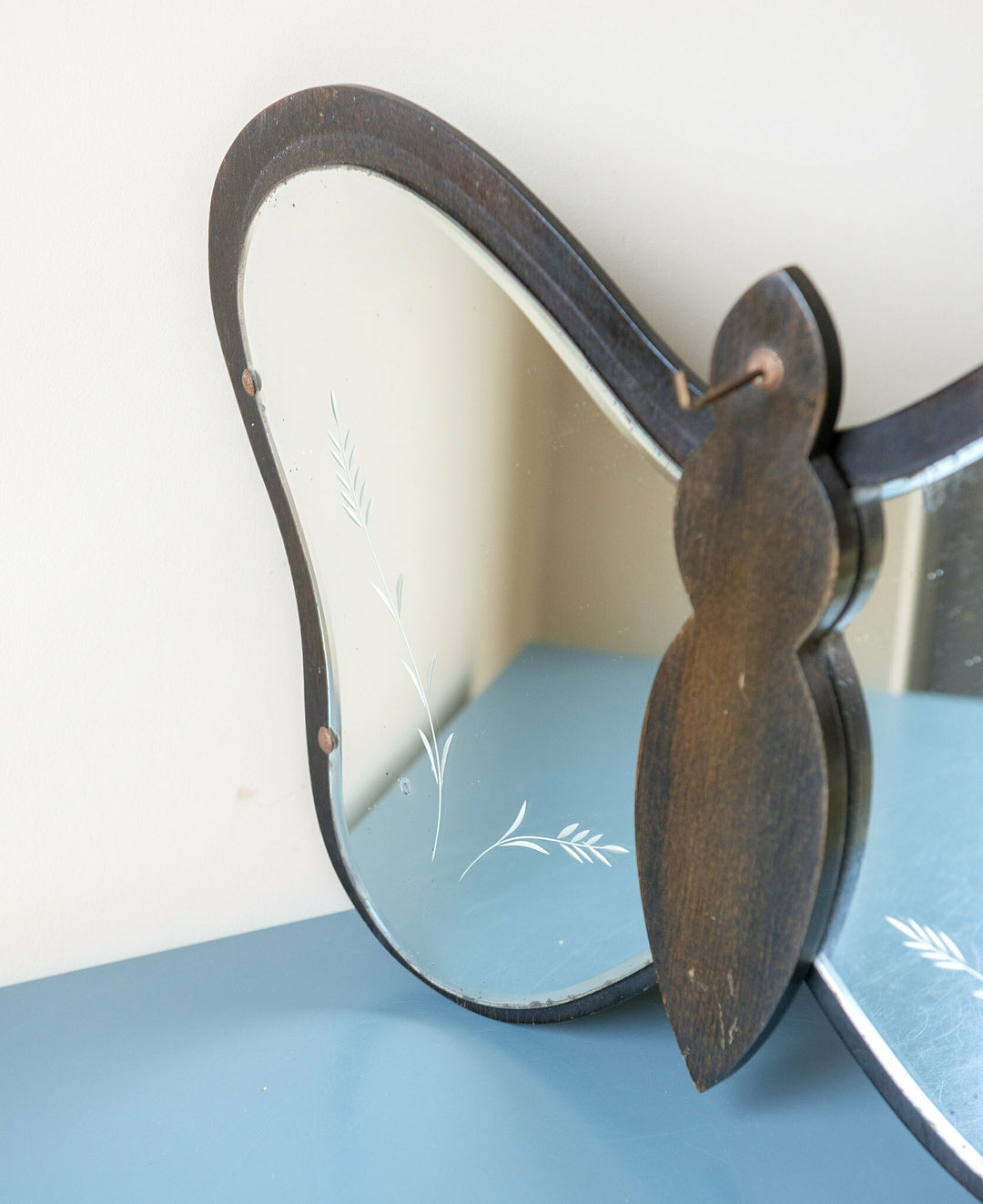 Art Deco Butterfly Shaped Mirror With Hook