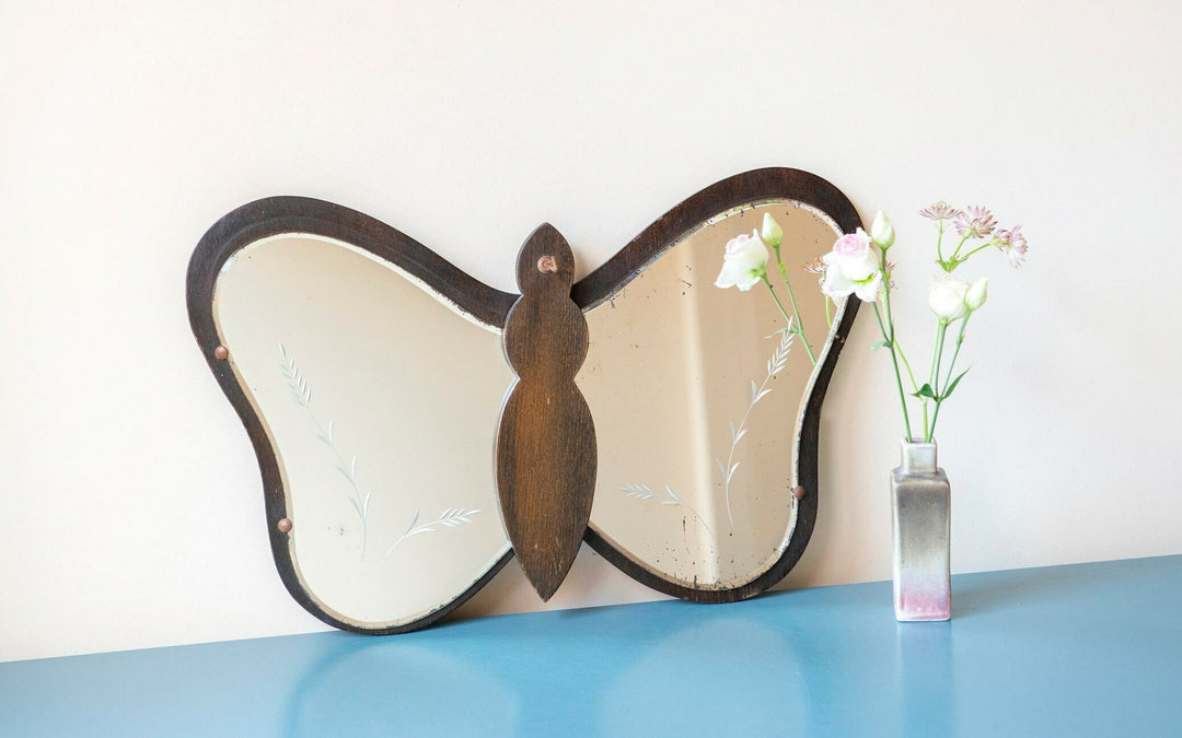 Art Deco Butterfly Shaped Mirror With Hook