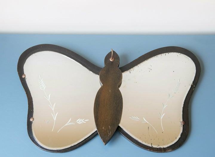 Art Deco Butterfly Shaped Mirror With Hook