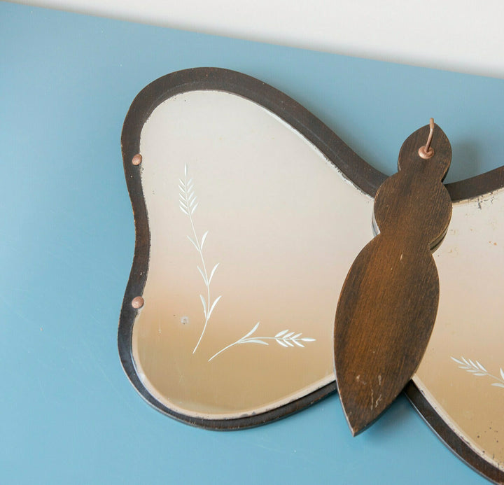 Art Deco Butterfly Shaped Mirror With Hook