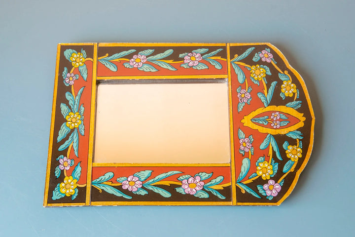 Handmade Peruvian Mirror With Reverse Painted Glass