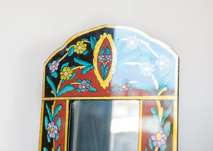 Handmade Peruvian Mirror With Reverse Painted Glass