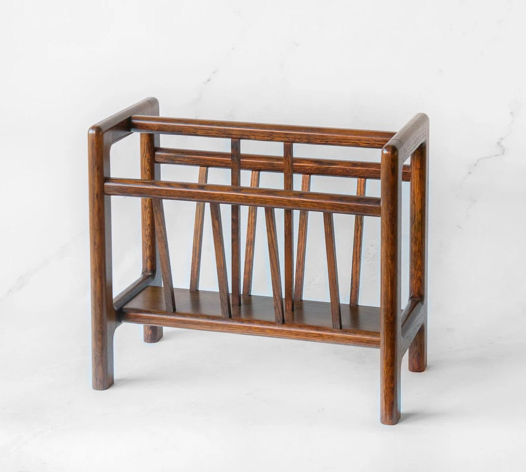 Mid Century Magazine Rack, Teak Wood