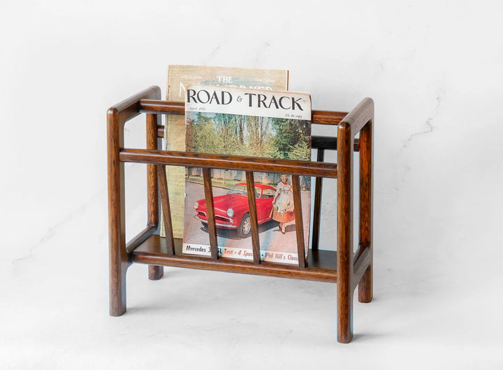 Mid Century Magazine Rack, Teak Wood