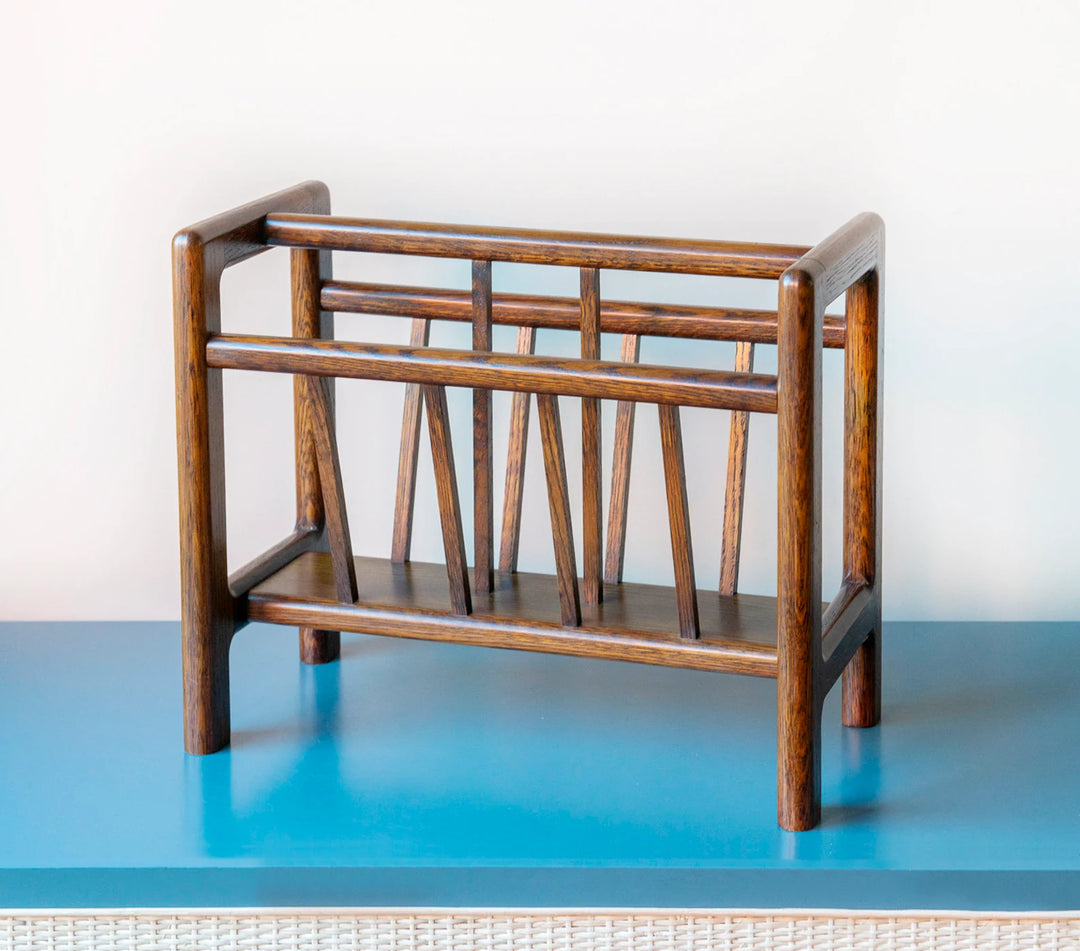 Mid Century Magazine Rack, Teak Wood