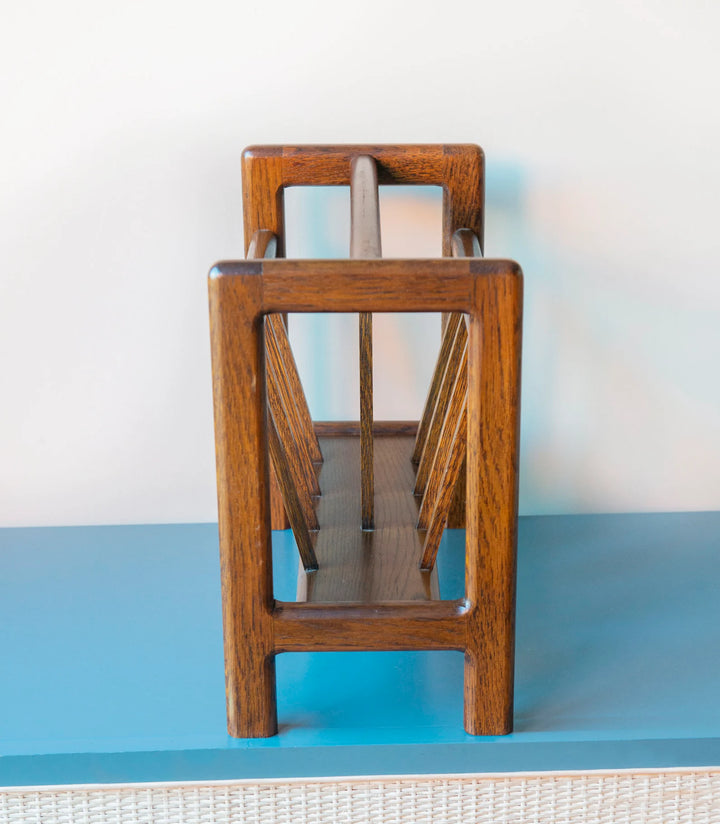 Mid Century Magazine Rack, Teak Wood