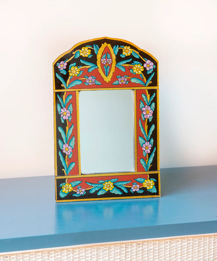 Handmade Peruvian Mirror With Reverse Painted Glass