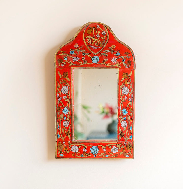 Peruvian Arch Mirror With Reverse Painted Glass