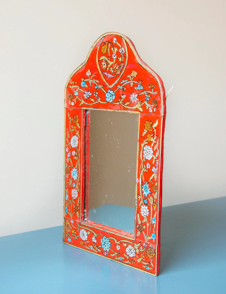 Peruvian Arch Mirror With Reverse Painted Glass